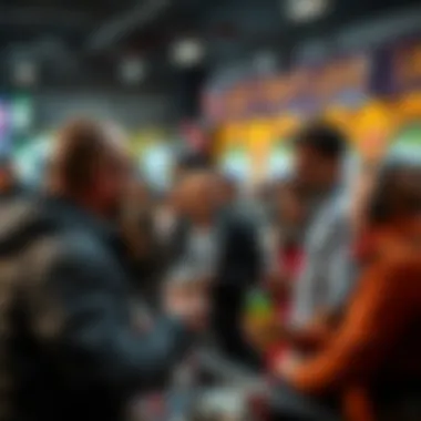 A vibrant community gathering sharing lottery experiences