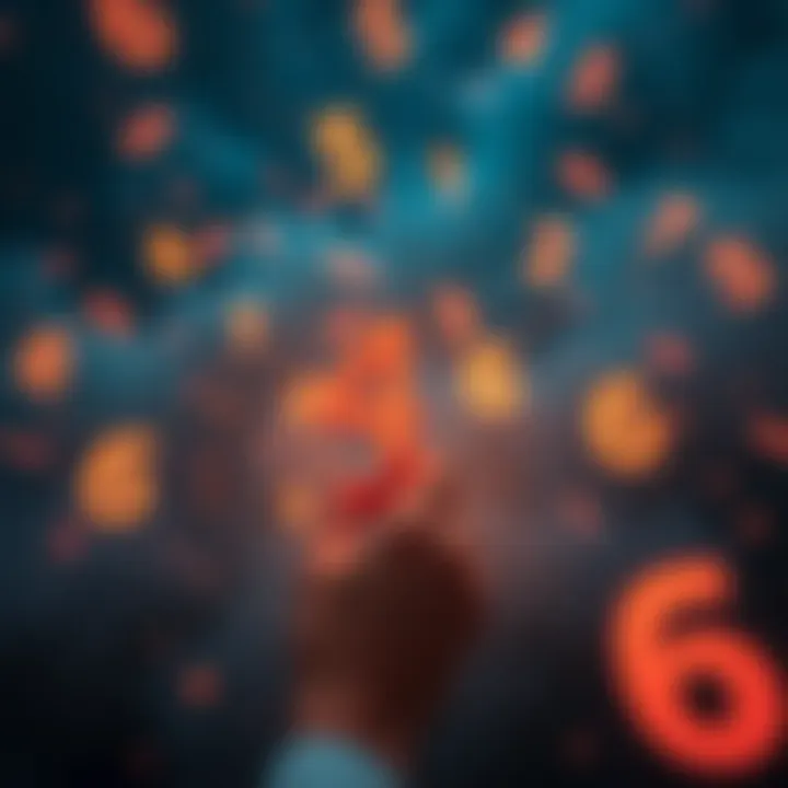 A dreamscape filled with mystical numbers symbolizing luck