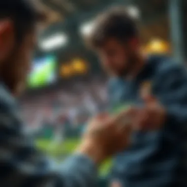 Fan engaging with a sports app on a mobile device.