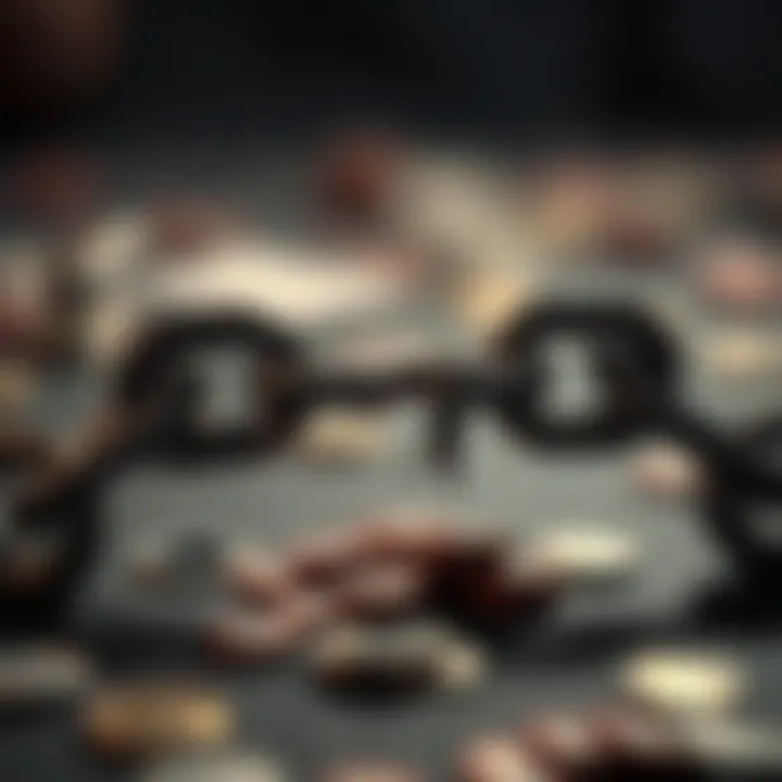 Symbolizing the break from gambling addiction Concept of gambling addiction represented by a broken chain