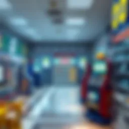 A conceptual illustration of a lottery store layout