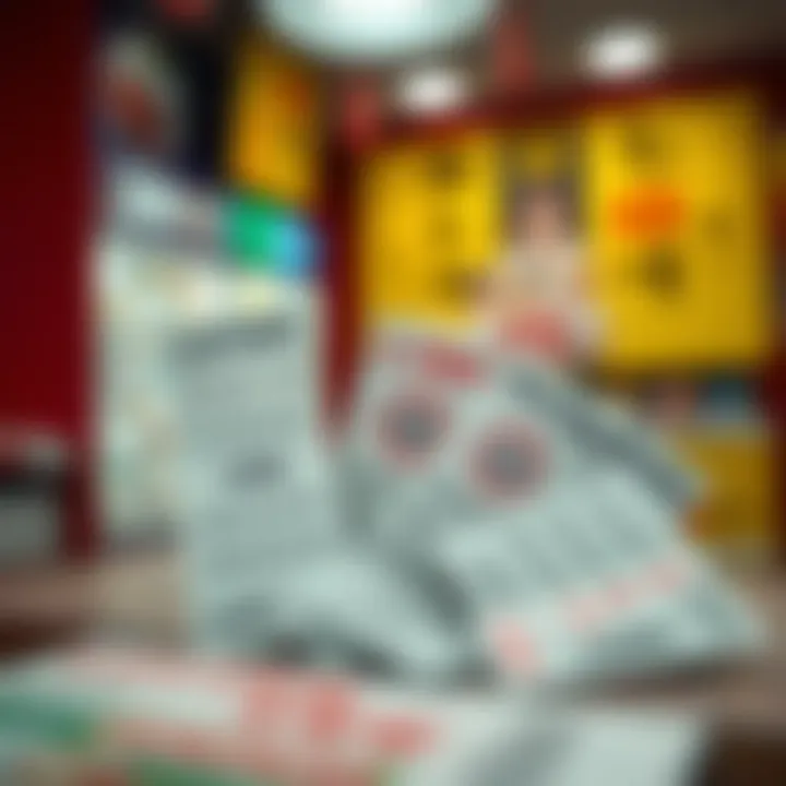 Illustration of lottery tickets and sports betting