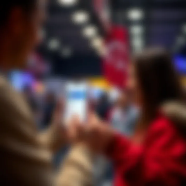 Visual representation of lottery ticket purchasing through mobile apps