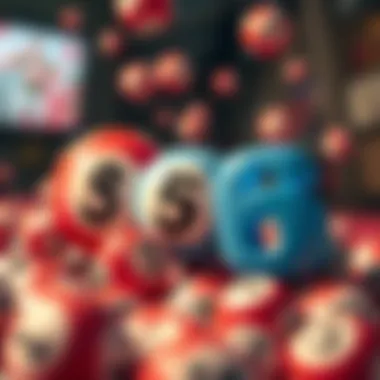 Visual representation of lotto number selections