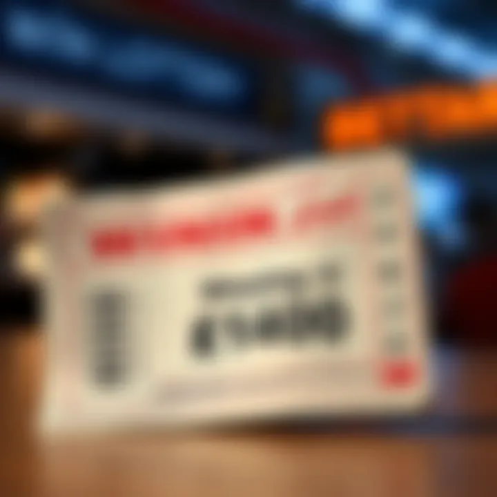 Lottery ticket highlighting the winning prize