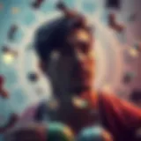 Conceptual illustration of luck and fortune with abstract elements