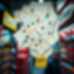 A detailed map highlighting various lottery retailers in a neighborhood