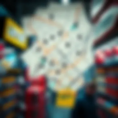 A detailed map highlighting various lottery retailers in a neighborhood