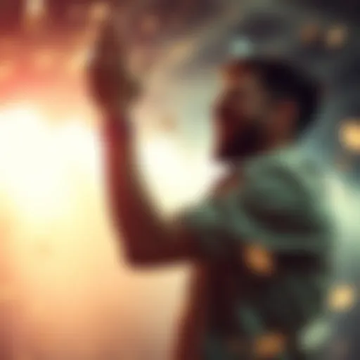 Joyful moment of winning a lottery