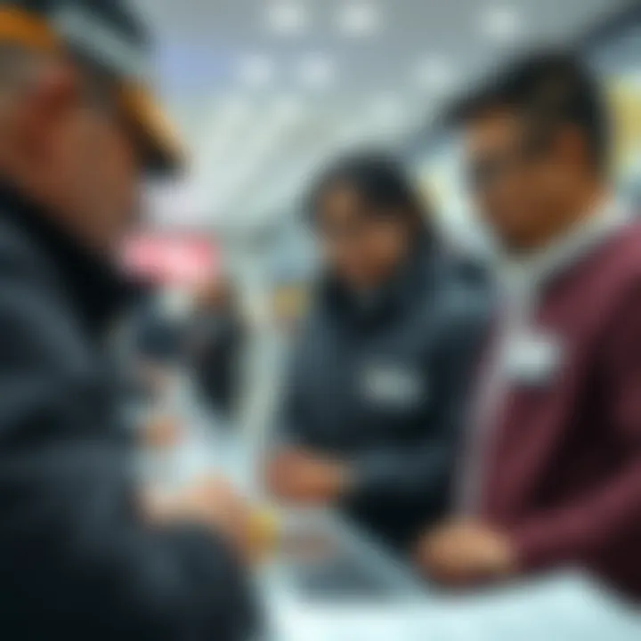 Participants engaging with lottery officials