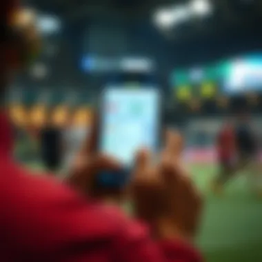 Mobile Sports Betting Accessibility User engaging with a sports betting platform on a mobile device.