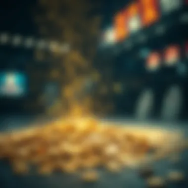 An abstract representation of unexpected gains symbolizing nodaji