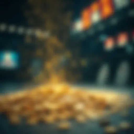 An abstract representation of unexpected gains symbolizing nodaji