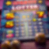 A vibrant scratch lottery ticket revealing hidden symbols