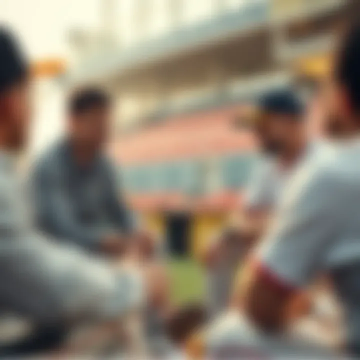 Baseball strategy meeting among coaches