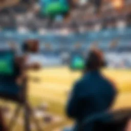 A modern football broadcast setup with advanced technology