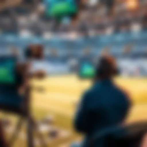 A modern football broadcast setup with advanced technology